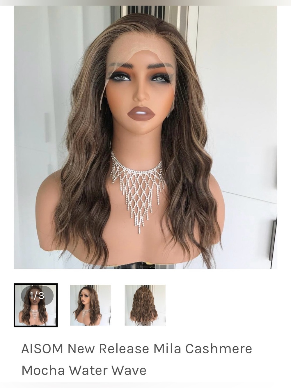 Mila by AISOM Cashmere Mocha Water Wave Lace Front Wig